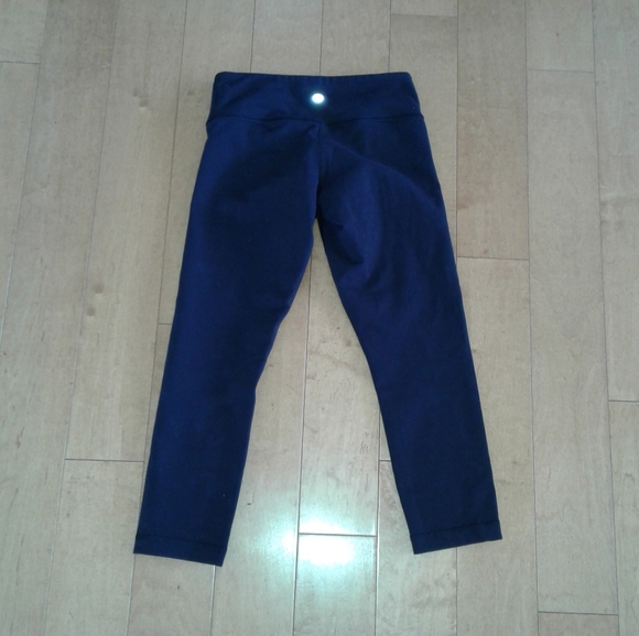 Lululemon Wunder Under Crop leggings pants tight sz 4 Mid-Rise Full-On 21" Black - Picture 6 of 7